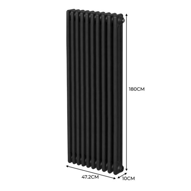 Monster Shop Black Traditional 3 Column Radiator – 6596 BTU